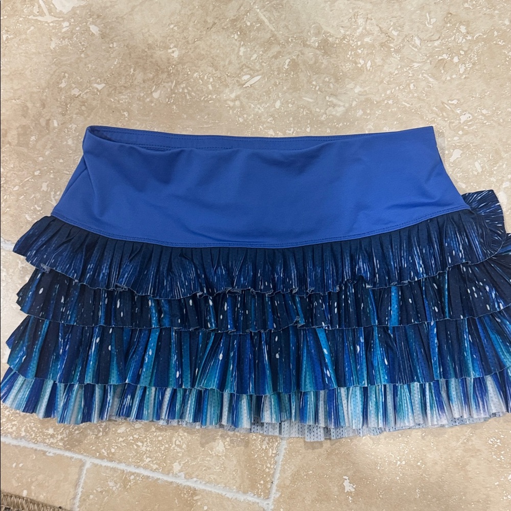 Blue Ruffled Tennis Skirt